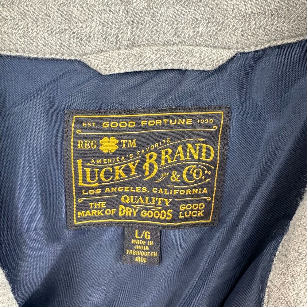 Lucky Brand Quilted Flannel Shacket Men's Size Large Gray - Picture 5 of 9